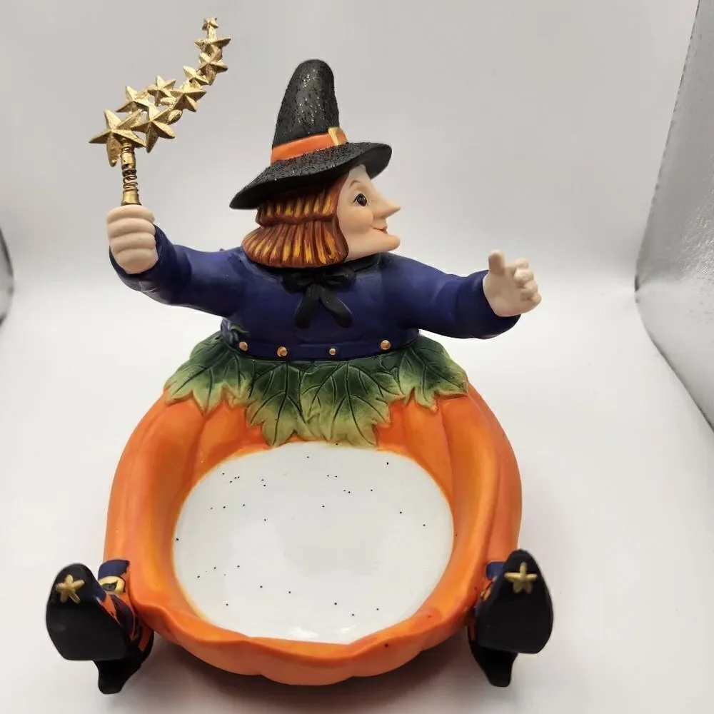 Partylite Pumpkin Witch Candle Holder P8212 In Original Box